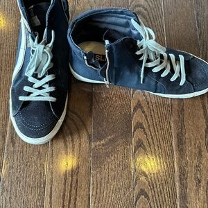 Golden Goose Men's Distressed Denim & Leather High-Top Sneakers size 44
